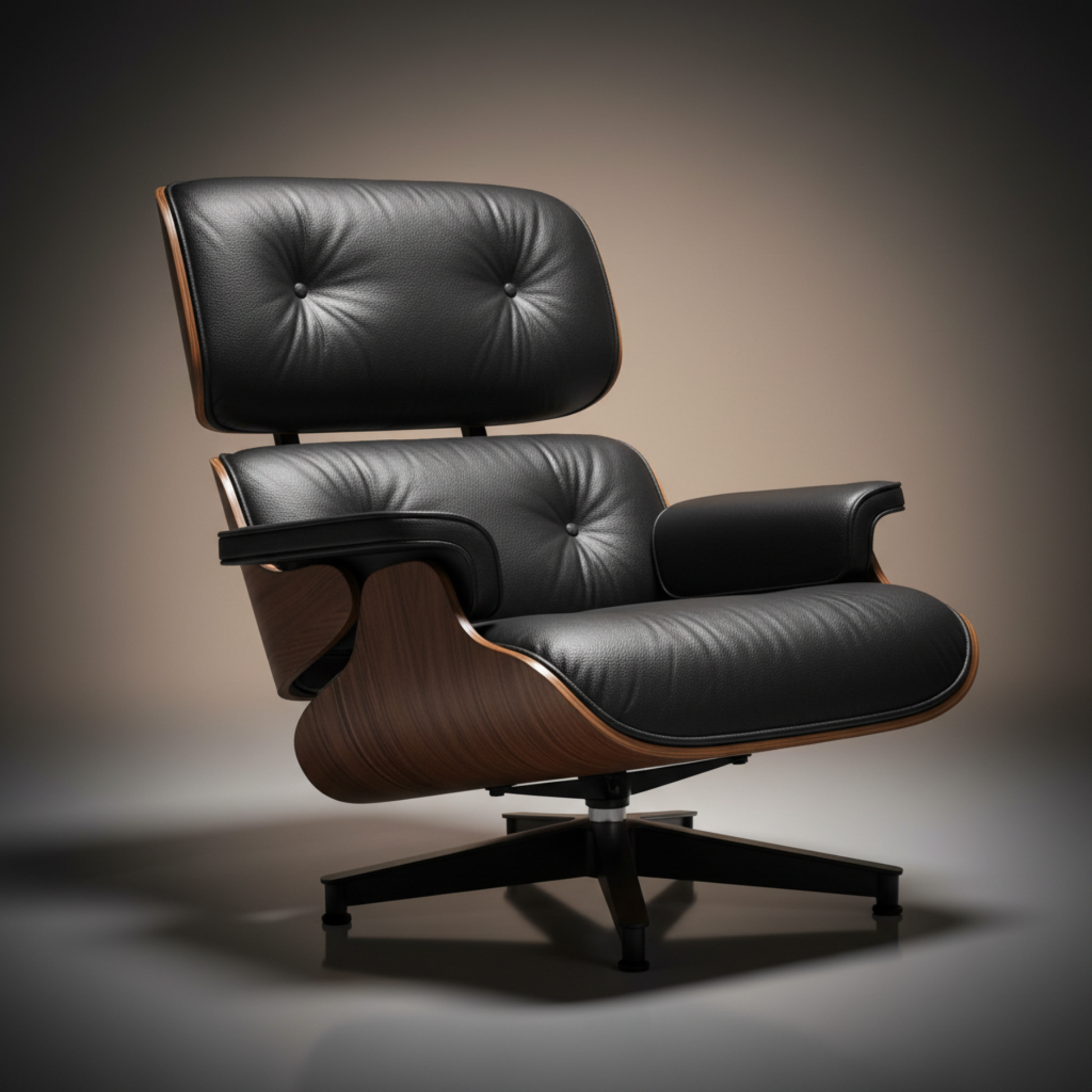 Black Lounge Chair Walnut XL