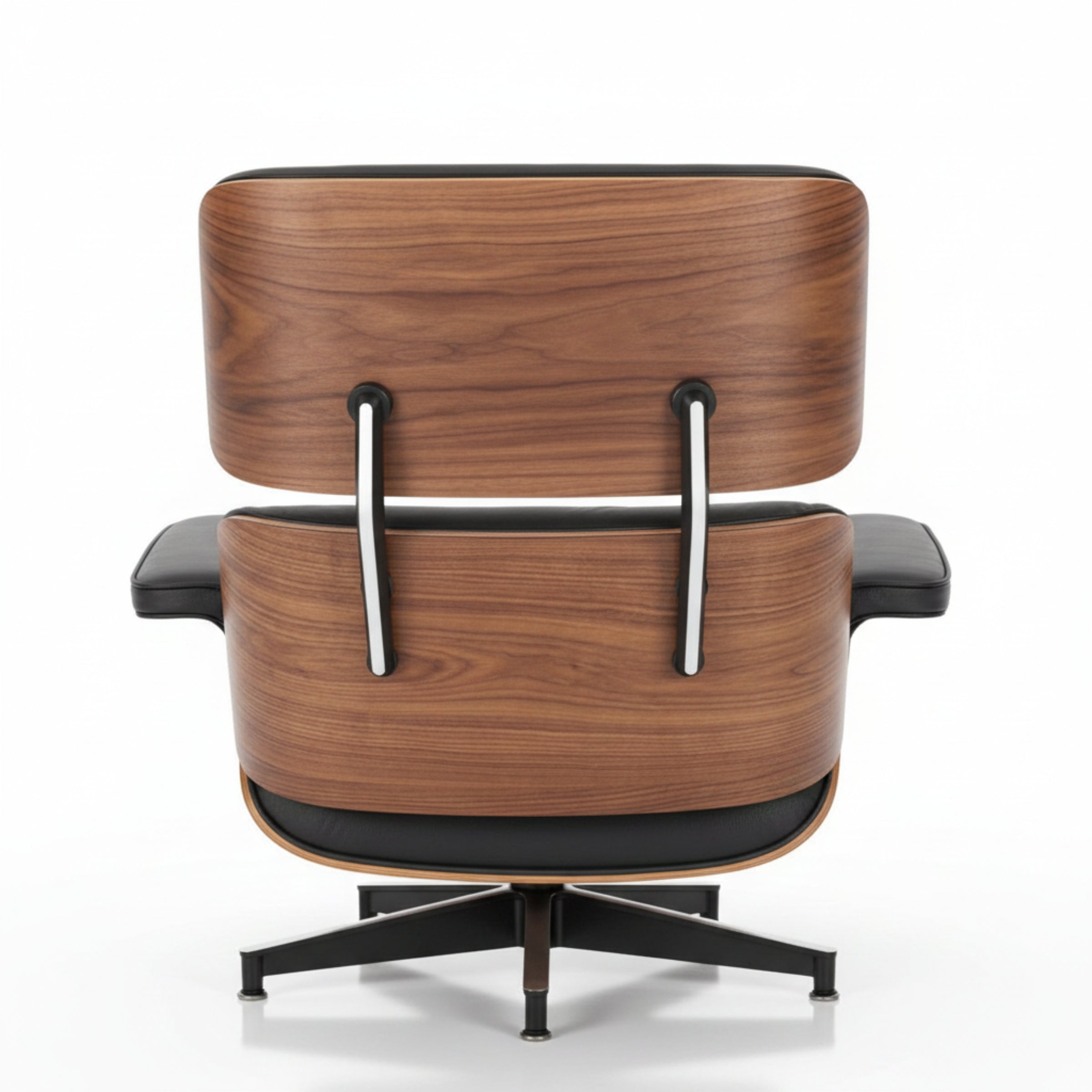 Wooden chair with black accents on a white background