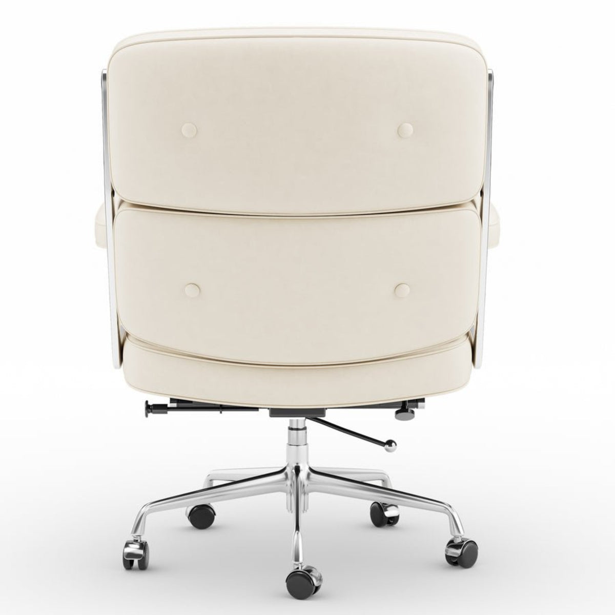 White office chair with chrome base on a white background executive-lobby-office-chair-es104-white